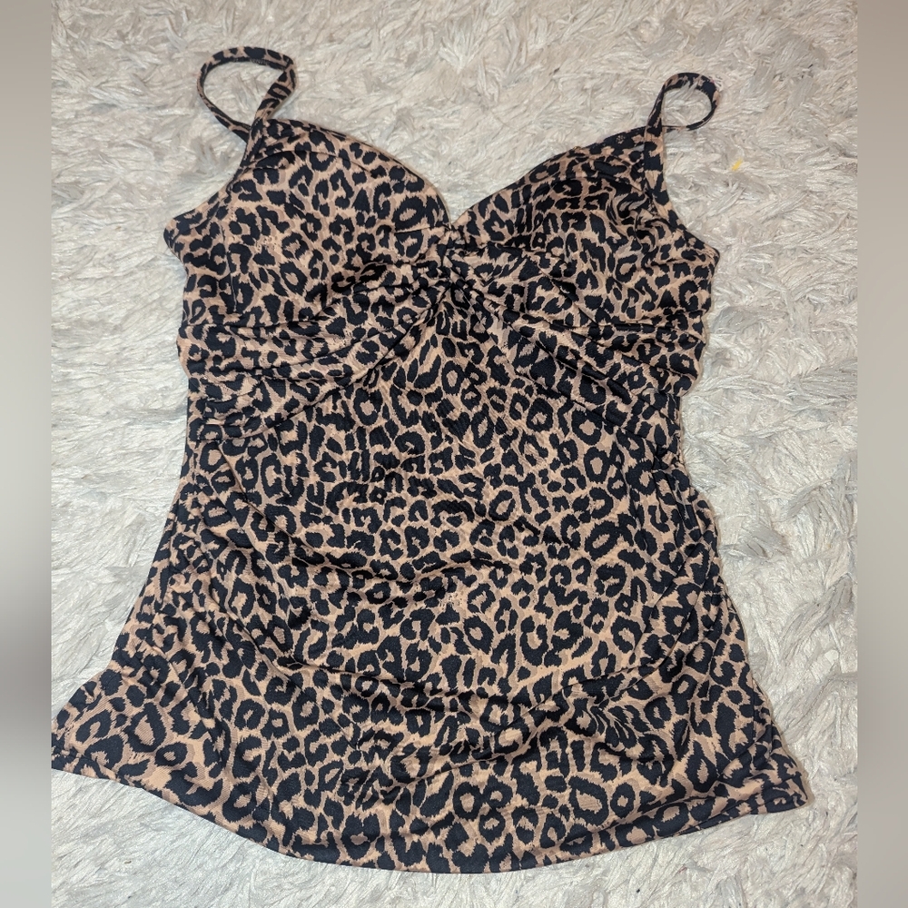 Nwt Merona Leopard Print Swim Top